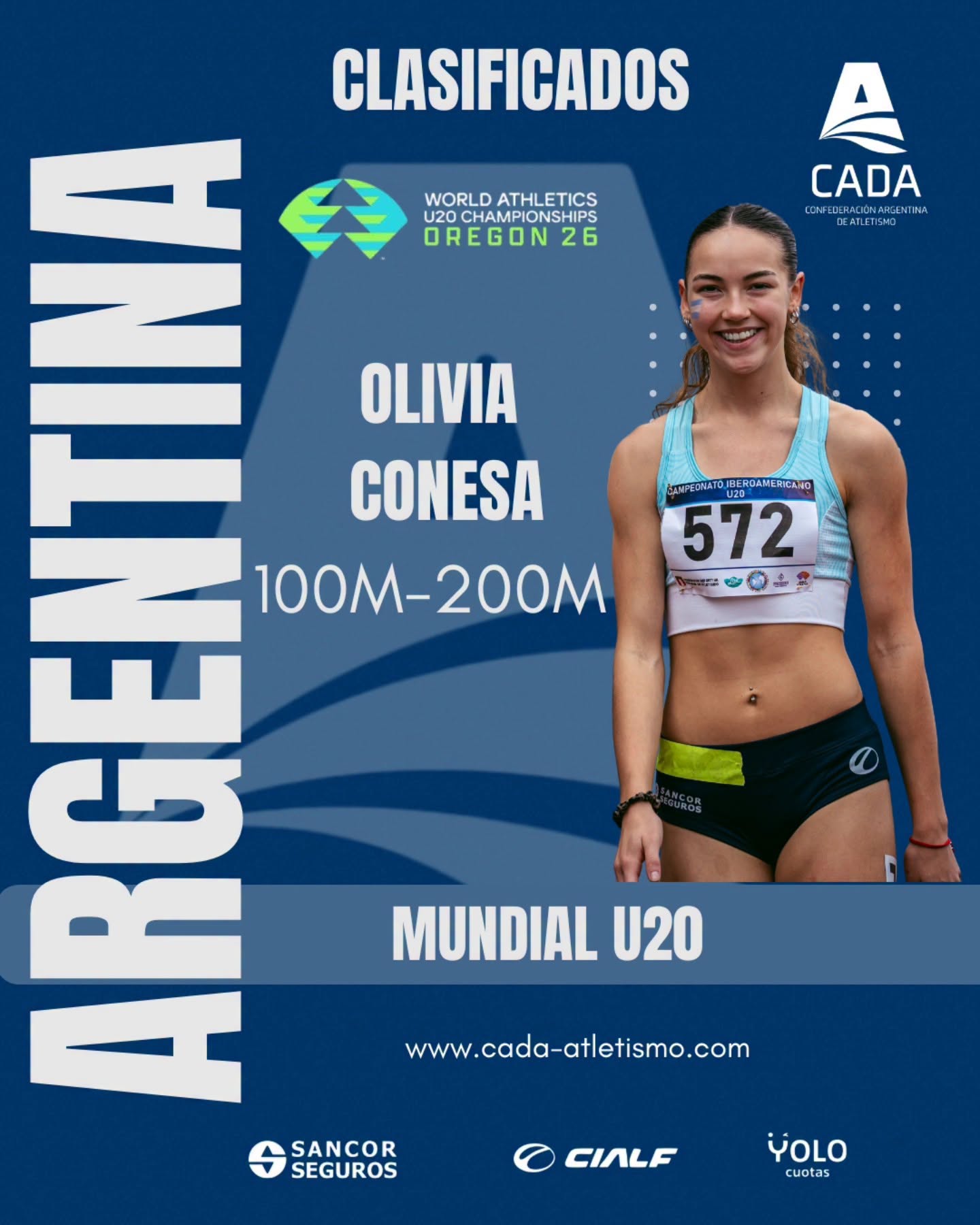 Olivia Conesa clasificada al Campeonato Mundial U20 en Óregon 2026